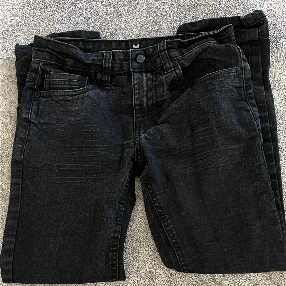 Black Super De-Stressed Skinny Jeans - Classic Washed Denim